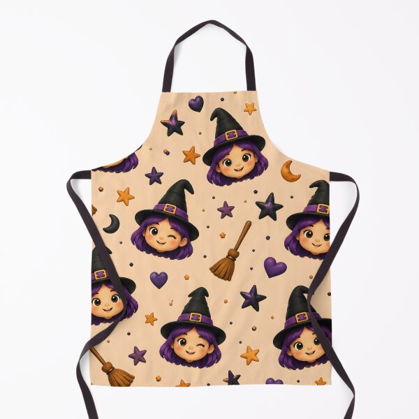 Item preview, Cute Purple Hair Witch Halloween Pattern designed and sold by TinyWeird.