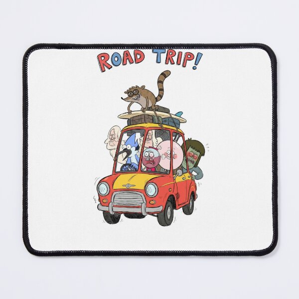 Item preview, Funny Regular Show Characters Road Trip In Small Red Car designed and sold by FreakToons.