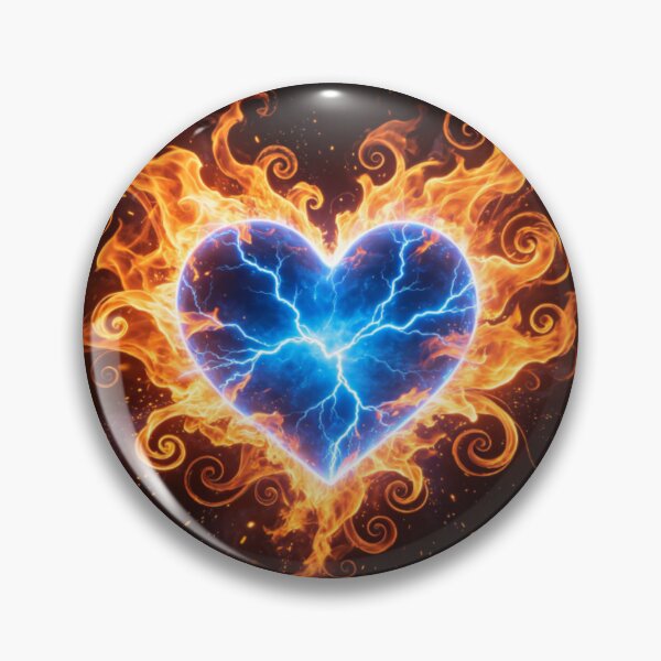 Item preview, Electric Blue Burning Heart Fire Art designed and sold by Unionportal.