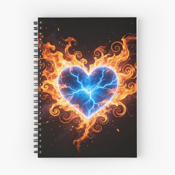 Item preview, Electric Blue Burning Heart Fire Art designed and sold by Unionportal.