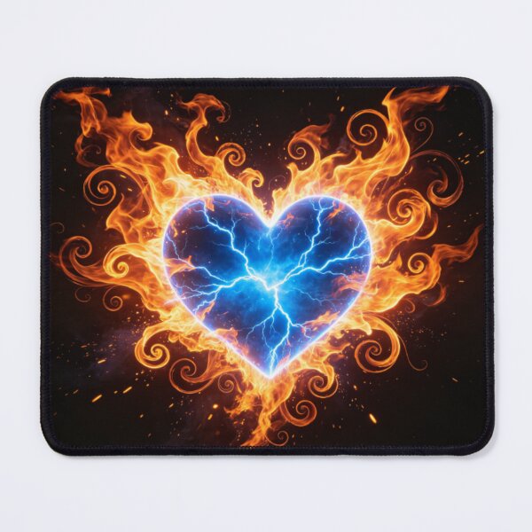 Item preview, Electric Blue Burning Heart Fire Art designed and sold by Unionportal.
