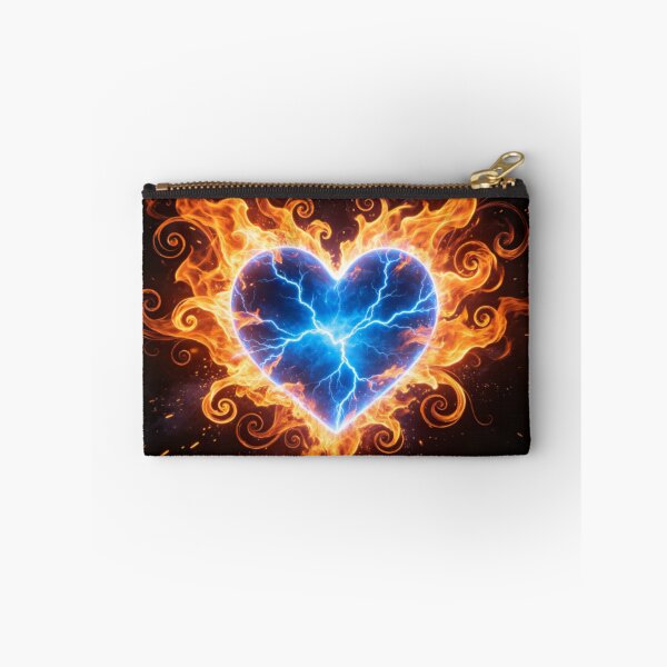 Item preview, Electric Blue Burning Heart Fire Art designed and sold by Unionportal.