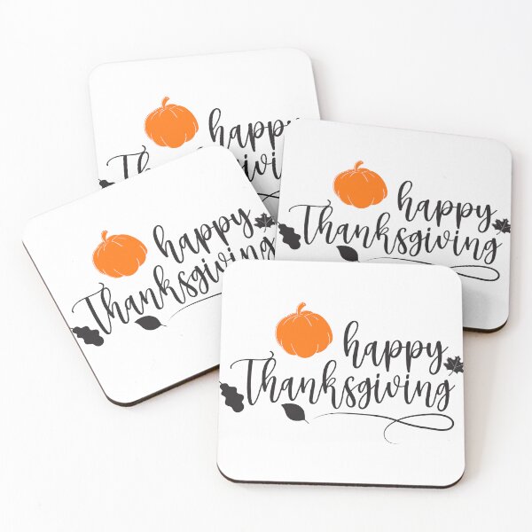 Item preview, Happy Thanksgiving Pumpkin Fall Leaves Calligraphy designed and sold by ARACREATIVECO.