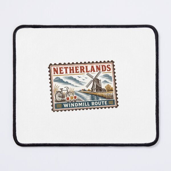 Item preview, Dutch Windmill Netherlands Landscape | Holland Travel Art designed and sold by AMICO77.
