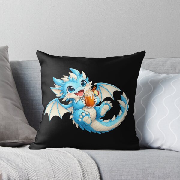 Item preview, Cute Blue Baby Dragon with Cozy Autumn Cider designed and sold by Hatchling Hollow.