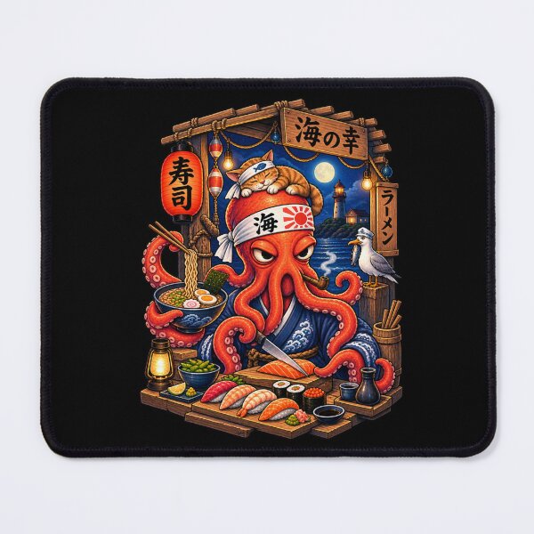 Item preview, Sushi Chef Octopus – Funny Japanese Food designed and sold by creativebymateo.