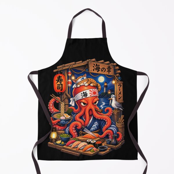 Item preview, Sushi Chef Octopus – Funny Japanese Food designed and sold by creativebymateo.