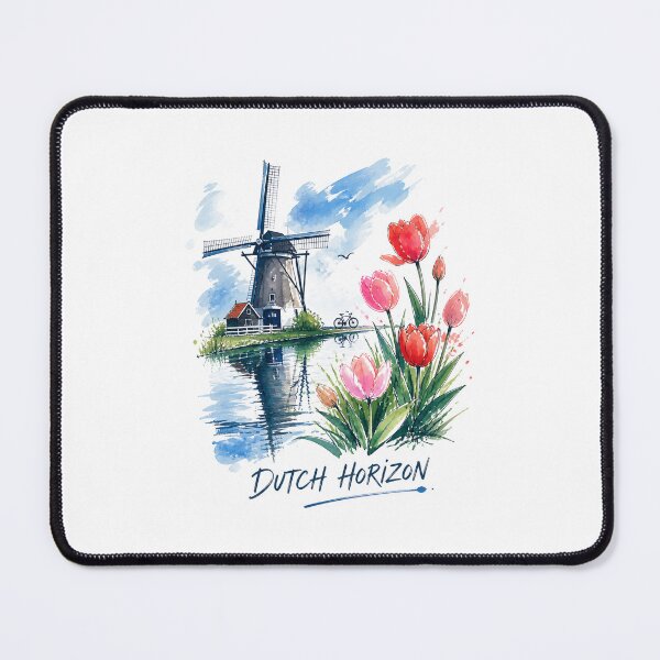 Item preview, Dutch Windmill Netherlands Landscape | Holland Travel Art designed and sold by AMICO77.