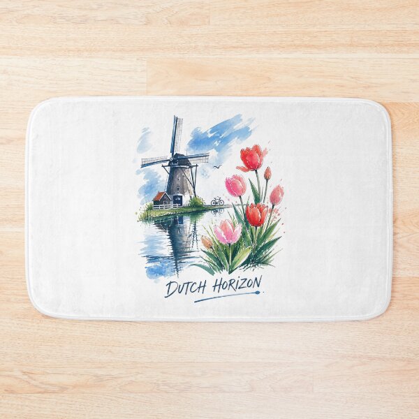Item preview, Dutch Windmill Netherlands Landscape | Holland Travel Art designed and sold by AMICO77.