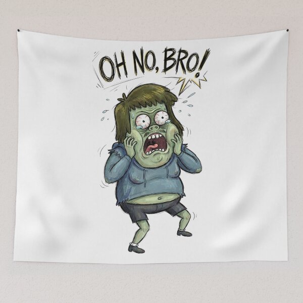 Item preview, Muscle Man Oh No Bro Funny Regular Show Fan Art designed and sold by FreakToons.