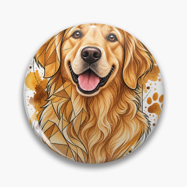 Item preview, Golden Retriever Geometric Art – Watercolor Dog Lover Design designed and sold by Pikasso 1.