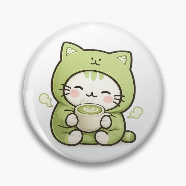 Item preview, Cute Matcha Cat Cozy Illustration designed and sold by Sanctumbyida.