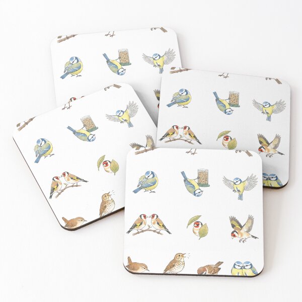 Item preview, Vintage British Garden Birds Watercolor Floral designed and sold by Rehnair.