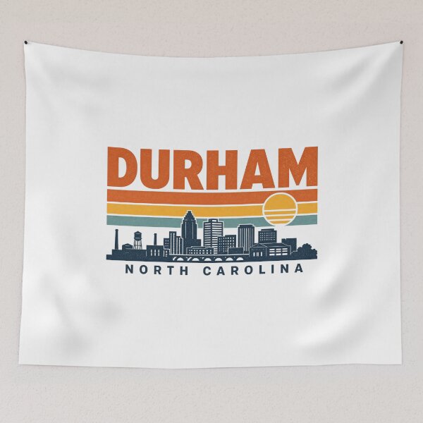 Item preview, Durham North Carolina Retro City Landscape | Local Travel Art designed and sold by AMICO77.