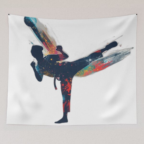 Item preview, Taekwondo High Spinning Hook Kick Silhouette designed and sold by Martial-Art-23.
