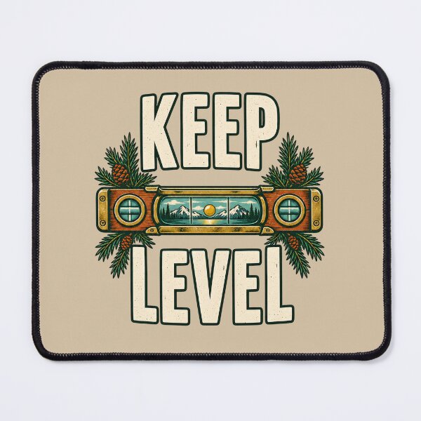 Item preview, Keep Level – Vintage Spirit Level and Mountain Landscape designed and sold by VioVibe.