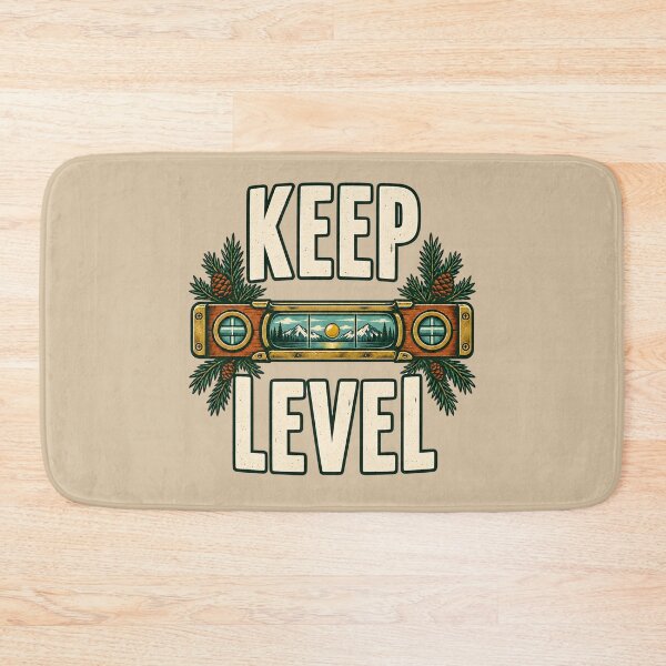 Item preview, Keep Level – Vintage Spirit Level and Mountain Landscape designed and sold by VioVibe.