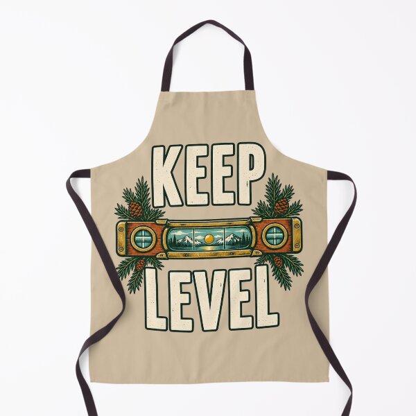 Item preview, Keep Level – Vintage Spirit Level and Mountain Landscape designed and sold by VioVibe.
