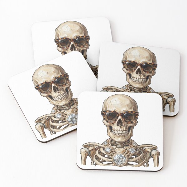 Item preview, Cool Glam Skeleton Leopard Sunglasses Print designed and sold by HubShirt.
