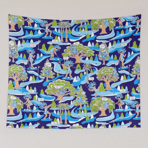 Item preview,  Hitting a Birdie - blue designed and sold by Fabricatemyart.