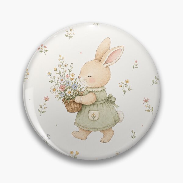 Item preview, Cute Bunny in Floral Garden – Whimsical Watercolor Cottagecore Rabbit designed and sold by saeede-afshari.