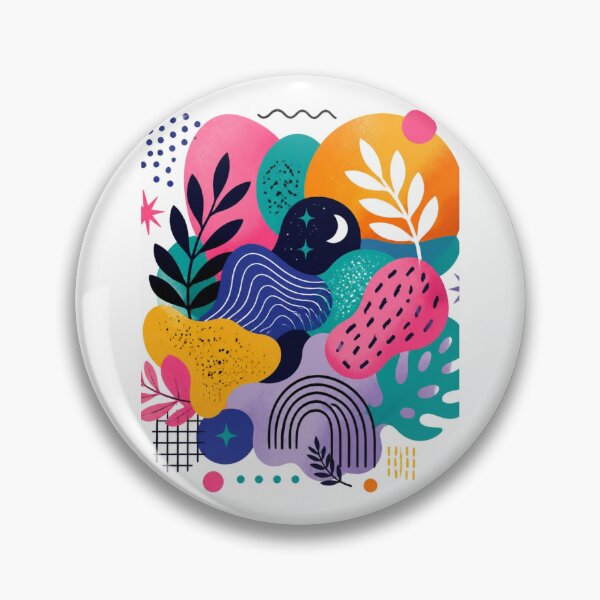 Item preview, Colourful Abstract Botanical Shapes | Modern Retro Pattern designed and sold by My Gluten Free Life UK.