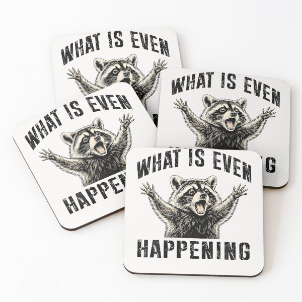 Item preview, What Is Even Happening Funny Raccoon Meme Vintage designed and sold by JamesCrArt.