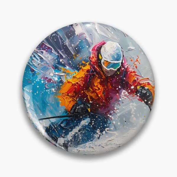 Item preview, Abstract Skier Impasto Painting – Dynamic Winter Sports Art designed and sold by Artdavesalzburg.