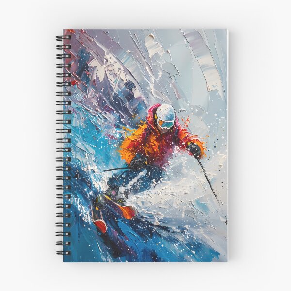Item preview, Abstract Skier Impasto Painting – Dynamic Winter Sports Art designed and sold by Artdavesalzburg.