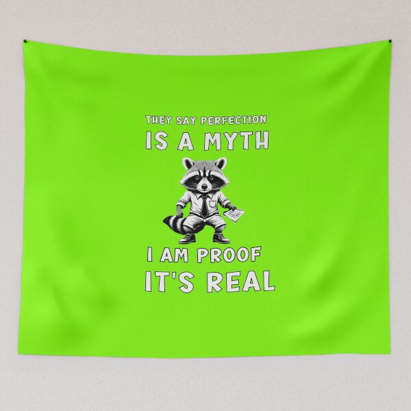 Item preview, Perfection Is a Myth Funny Raccoon Office Humor designed and sold by Creative-Sanc.