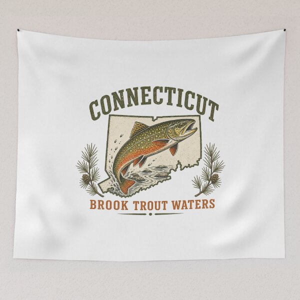 Item preview, Connecticut Brook Trout Fishing Art | New England Angler Design designed and sold by AMICO77.