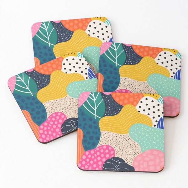 Item preview, Colourful Organic Shapes | Playful Retro Abstract Pattern designed and sold by My Gluten Free Life UK.