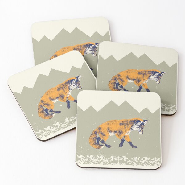 Item preview, A historic fox with abstract olive green mountains designed and sold by PbHistory.