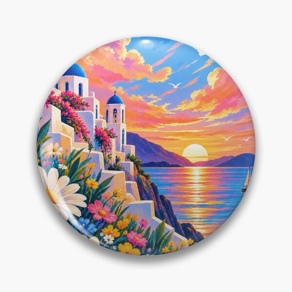 Item preview, Colorful Santorini Sunset by the Sea designed and sold by nnwanwiiz.