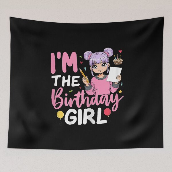 Item preview, I'm The Birthday Girl Anime Sketching Cute Kawaii Teen Girl Party T-Shirt designed and sold by cogiaovuong.