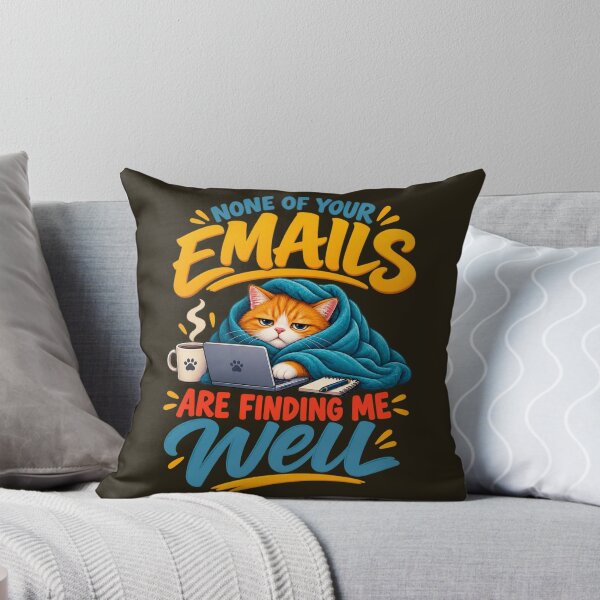 Item preview, Ninguno de tus correos electrónicos me encuentra bien. Humor sobre gatos trabajando desde casa. designed and sold by PunchDrop.