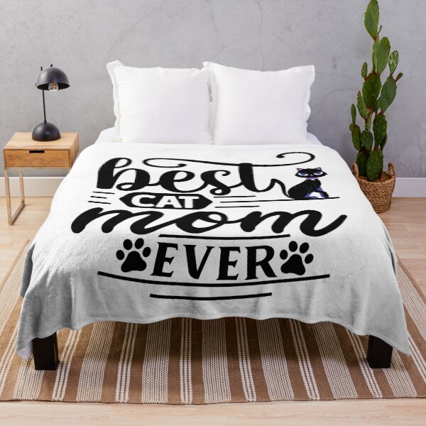 Item preview, Best Cat Mom Ever - Cute Black Cat & Paw Prints Calligraphy designed and sold by ARACREATIVECO.