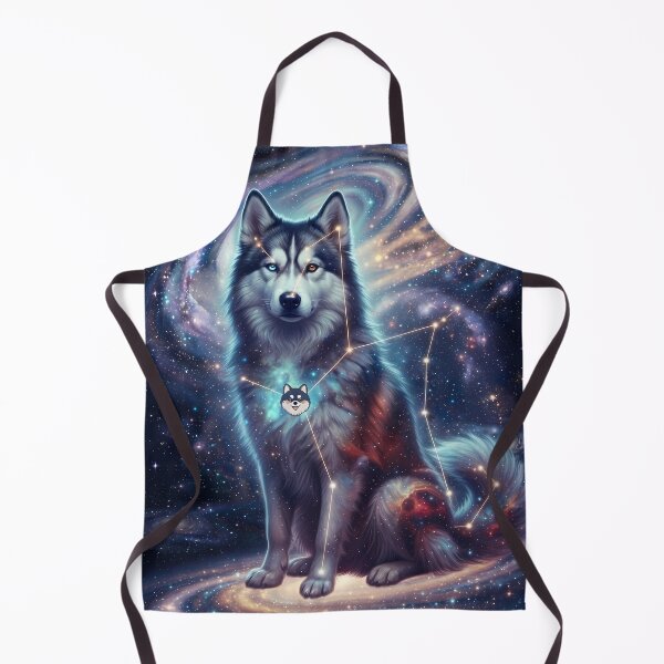 Item preview, Cosmic Wolf Husky: Ice Blue Nebula & Northern Star Guardian designed and sold by SOOstudio73.