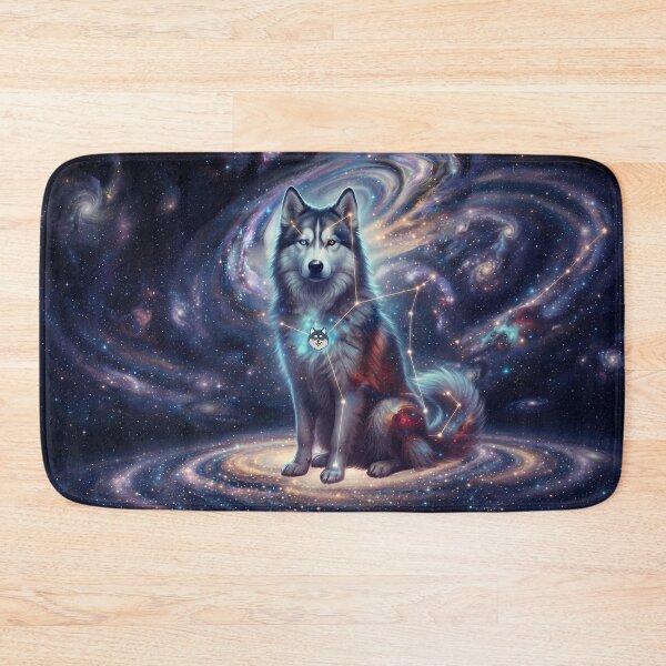 Item preview, Cosmic Wolf Husky: Ice Blue Nebula & Northern Star Guardian designed and sold by SOOstudio73.