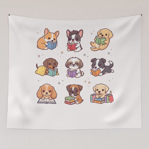 Item preview, Dogs Reading Books Cute Puppy Book Lover Bookworm Dog designed and sold by Mykittens69.