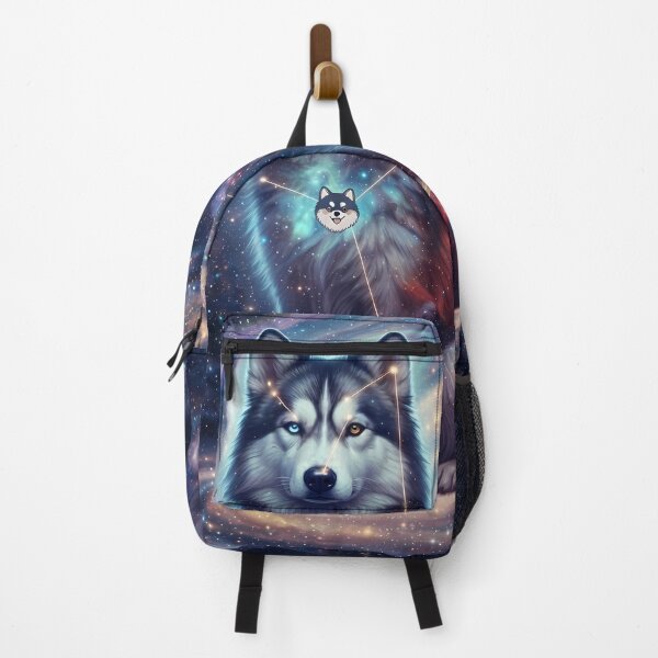 Item preview, Cosmic Wolf Husky: Ice Blue Nebula & Northern Star Guardian designed and sold by SOOstudio73.