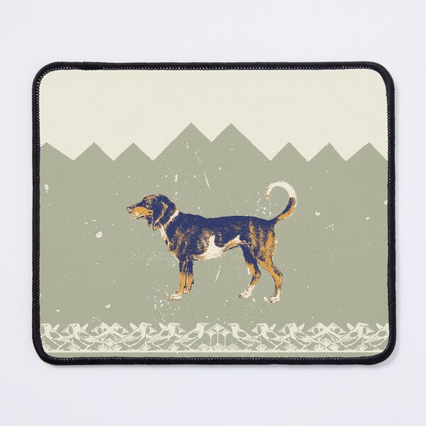Item preview, A historic beagle with abstract green mountains designed and sold by PbHistory.