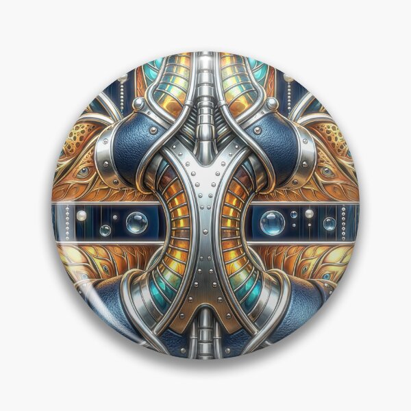 Item preview, Symmetrical Biomechanical Gold and Chrome Figure designed and sold by Frackxion.