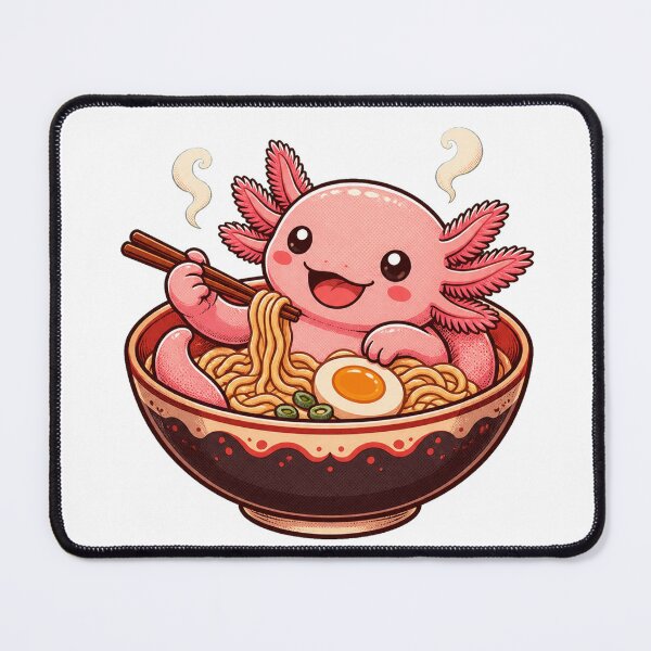 Item preview, Kawaii axolotl in the ramen bowl designed and sold by CalipZO.