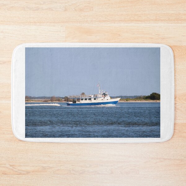 Item preview, White and Blue Boat on Open Water designed and sold by Cynthia48.