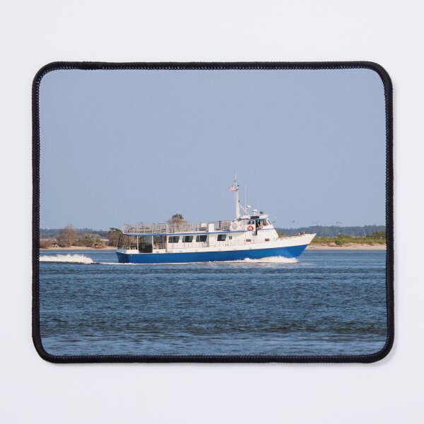 Item preview, White and Blue Boat on Open Water designed and sold by Cynthia48.