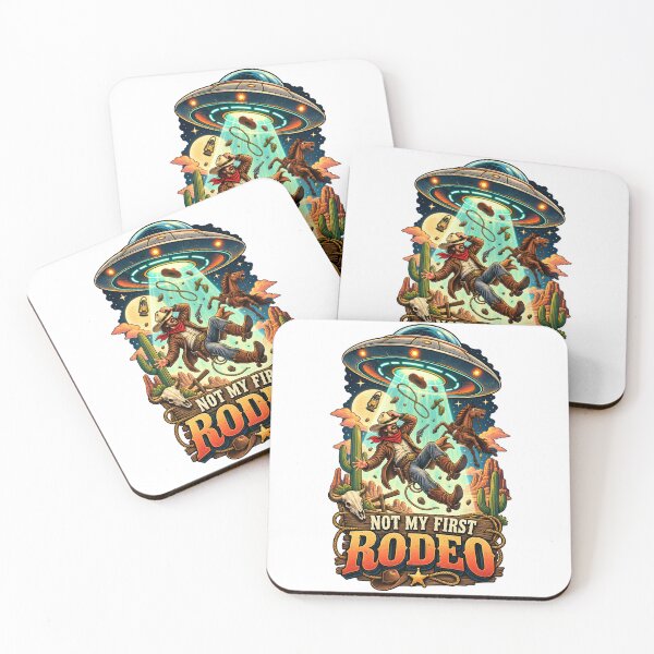 Item preview, Not My First Rodeo UFO Cowboy Alien Abduction Western Surreal Design designed and sold by suthee navakul.