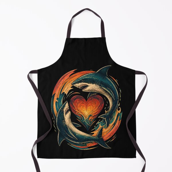 Item preview, Shark Heart Retro Ocean Lover Great White Shark Marine Life Beach Lover designed and sold by THREE LITTLE BEANS.