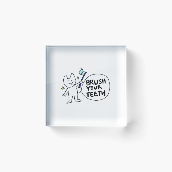 Item preview, Brush Your Teeth Cat Sticker – Cute Kawaii Toothbrush Kitty, Meow Moments designed and sold by lazydayz16.