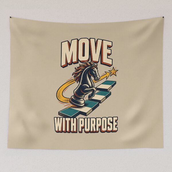 Item preview, Move with Purpose – Chess Knight Reaching for the Star designed and sold by VioVibe.